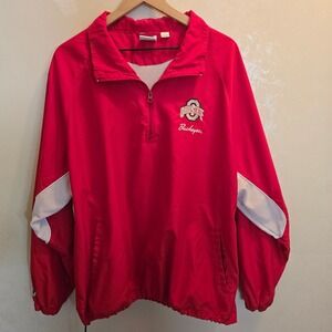 Ohio‎ State Buckeyes Red 1/4 Zip Pullover Jacket Men's XL